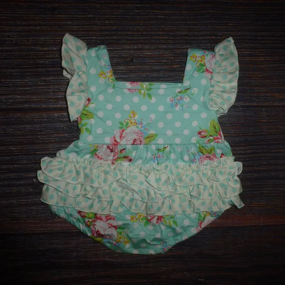 Baby Girls Floral Ruffle Romper Jumpsuit